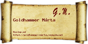 Goldhammer Márta névjegykártya